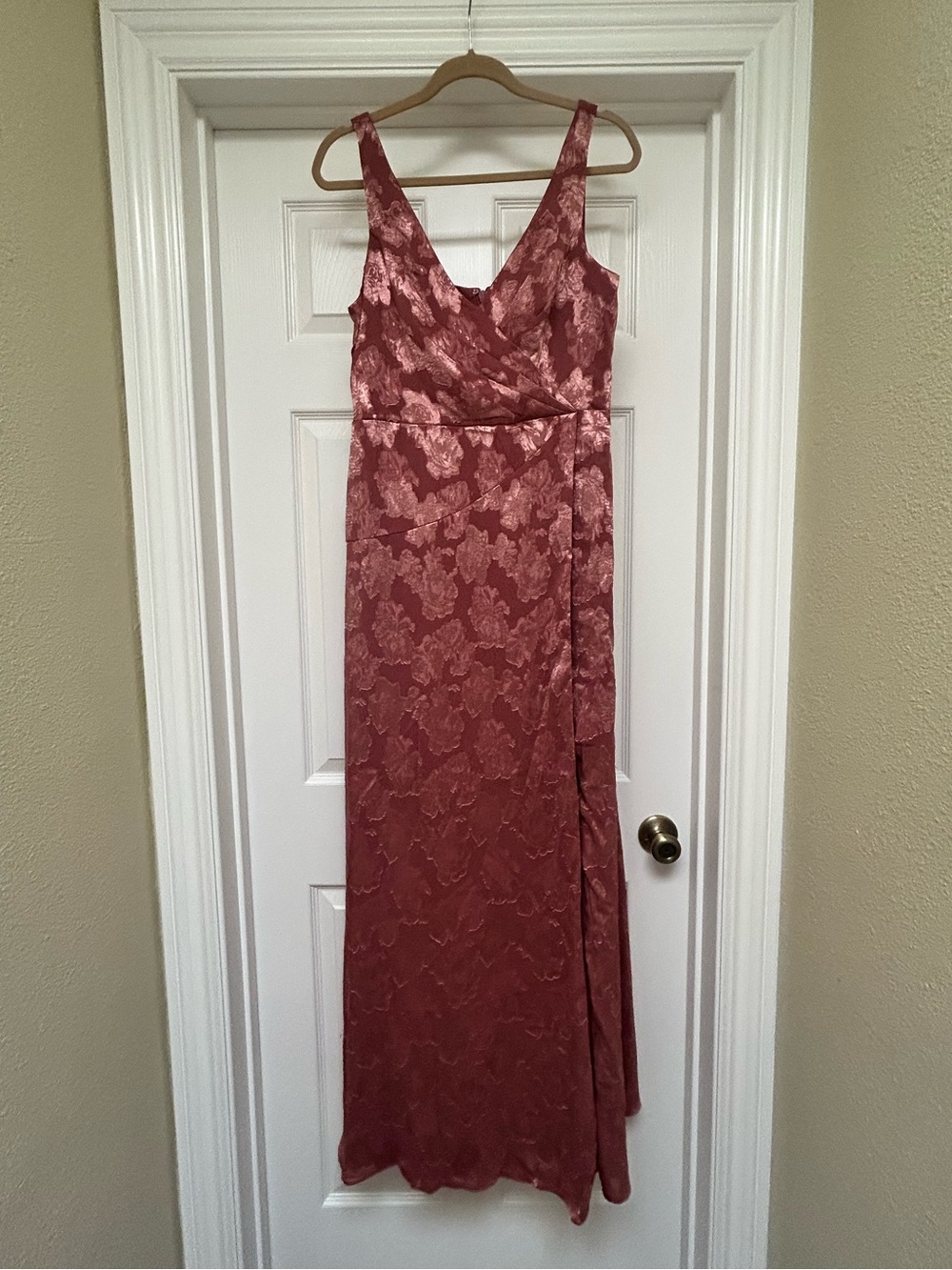 NWT Azazie Pink Wrap Maxi Dress size 12